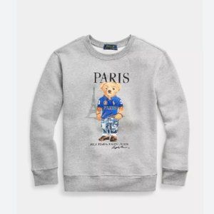Ralph Lauren Polo Bear Paris Fleece Sweatshirt Boys M 10-12